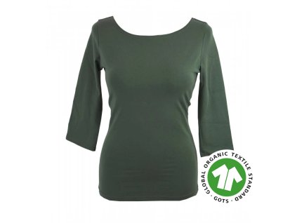 45810 tricko 3 4 rukav oliva kopie