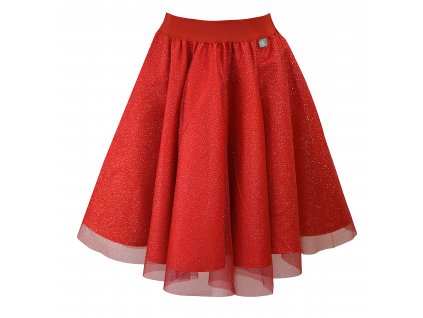 Kolová sukně tylová - třpytivá červená