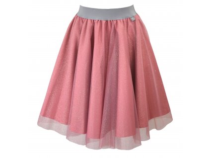 Kolová sukně tylová - třpytivá růžová