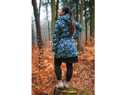 Softshellový kabát - základní - zelené lístečky