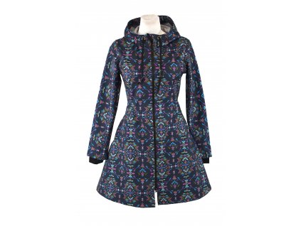 Softshellový kabát - půlkolový - aztécké tvary