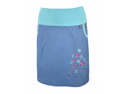 Pouzdrová sukně - světlejší modrá - jarní kytice