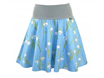 Půlkolová sukně - do nápletu - sněženky