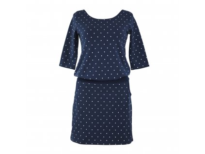Šaty s pouzdrovou sukní  - modré s puntíky