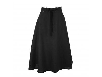 Zavinovací sukně - lněná černá
