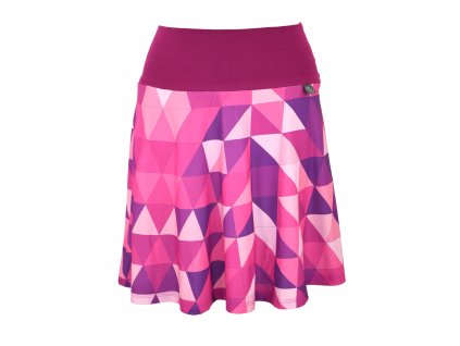 Půlkolová sukně - do nápletu - růžové trojúhelníky