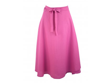 Zavinovací sukně - lněná sladce růžová