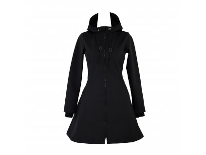 Softshellový kabát - půlkolový - černý