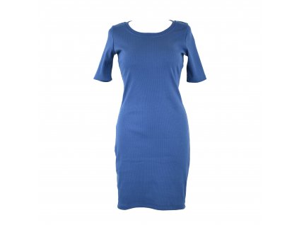 Žebrované šaty - modré