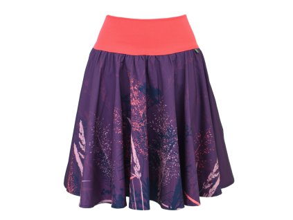 Kolová sukně - náplet - růžová louka