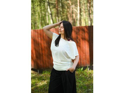Netopýr krátký rukáv - madeira - smetanový