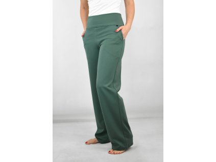 Kalhoty - šedozelené - základní délka