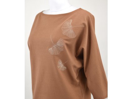 Netopýří tričko - světle hnědé a ginko