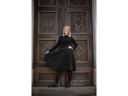 Půlkolová sukně - balonová - černá