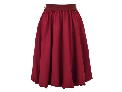 Půlkolová sukně - balonová - vínová