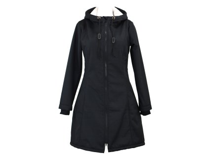 Softshellový kabát s beránkem - áčkový - černý