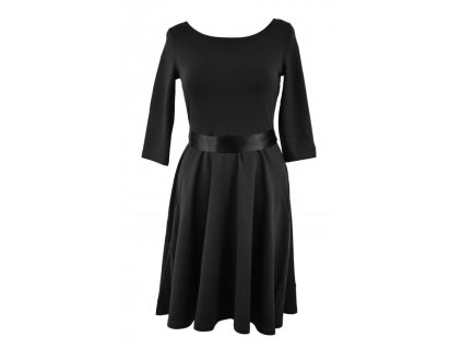 Půlkolové šaty 3/4 rukáv - černé II.