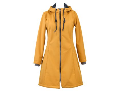 Softshellový kabát s "ňuňu" beránkem - áčkový - žlutý