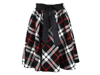 Půlkolová sukně - guma - klasická kostkovaná