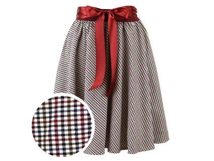 Půlkolová sukně - guma - mini kostička