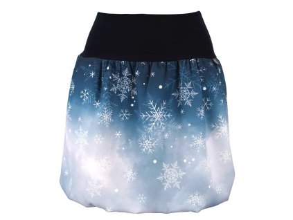 Balonová sukně - zasněžená - modrá