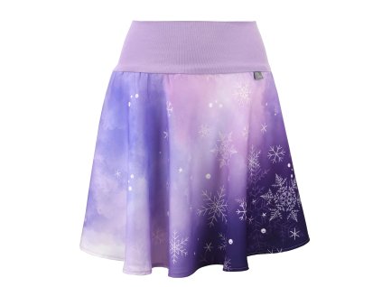 Půlkolová sukně - náplet - zasněžená - fialová