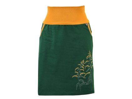 Pouzdrová sukně - zelená - zlatobýl