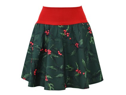 Půlkolová sukně - náplet - cesmína