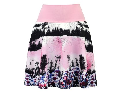 Půlkolová sukně - náplet - růžová zima