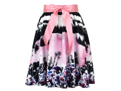 Půlkolová sukně - guma - růžová zima