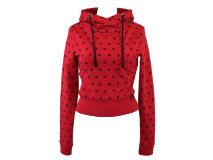 Mikina krátká - s kapucí - srdíčková