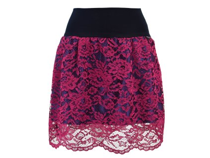 Rovná sukně - krajková - modro fuchsiová