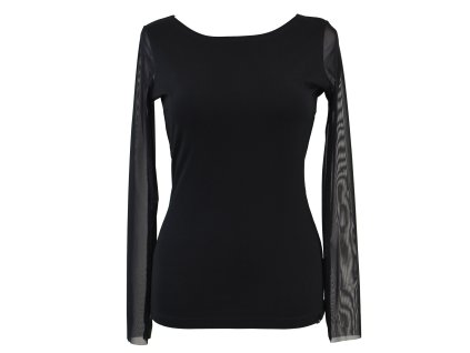 Tričko s tylovými rukávy - černé 2