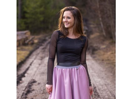 Tričko s tylovými rukávy - černé 2 2