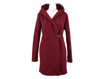 Kabát se sponou - buklé - vínový