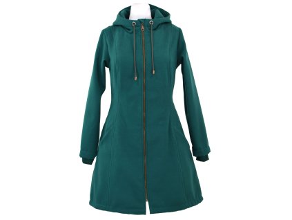 Flaušový kabát - áčkový - petrolej