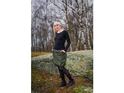 Softshellová áčková sukně - khaki