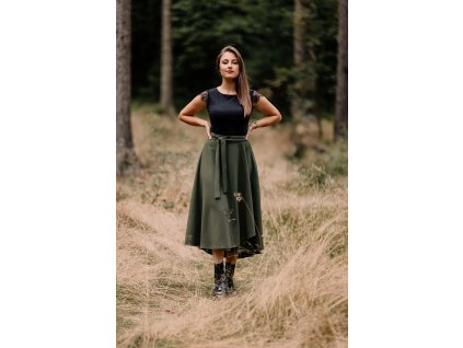 Zavinovací sukně - khaki