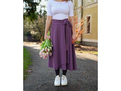 Zavinovací sukně - levandulová