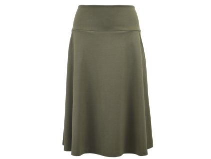 Prodloužená áčková sukně - khaki II.JAKOST