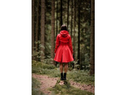 Softshellový kabát - půlkolový - červený