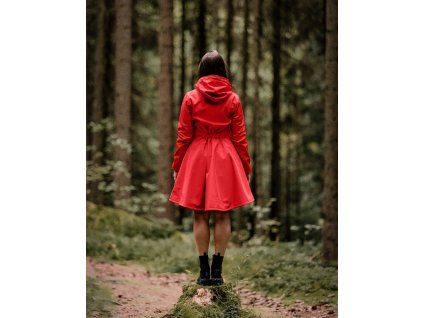 Softshellový kabát - půlkolový - červený