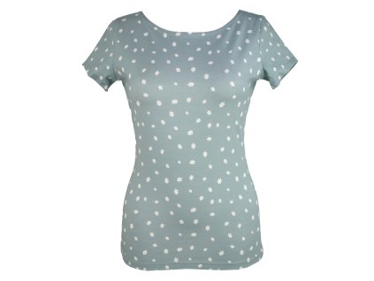 Tričko - mentolové s kvítky 2