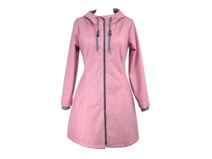 Softshellový kabát - kapsy na zip - světle růžová