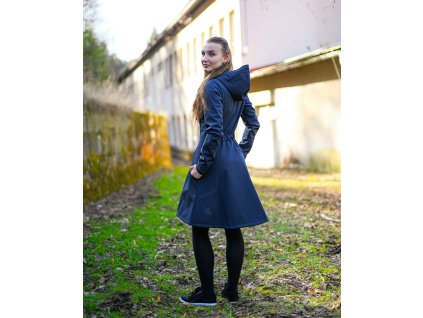 Softshellový kabát - půlkolový - tmavě modrý