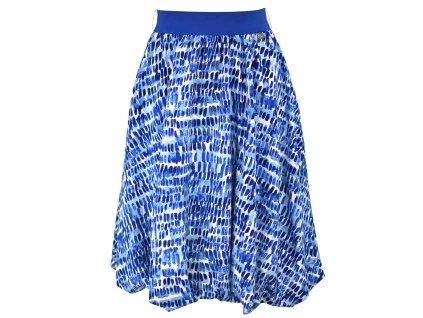 Půlkolová sukně - balonová - modré čárky