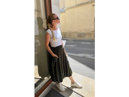 Boho sukně - tmavě zelená