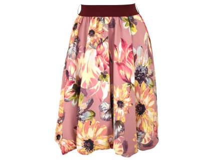 Půlkolová sukně - balonová - vintage květy
