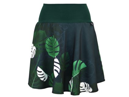 Půlkolová sukně - náplet - monstera B