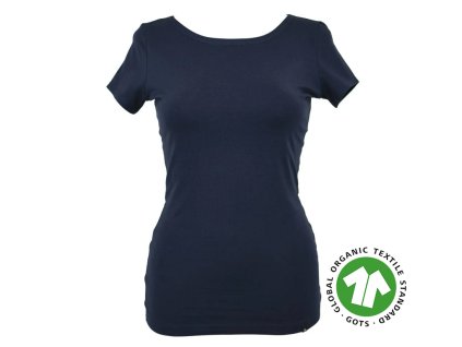 Tričko - temně modré - GOTS